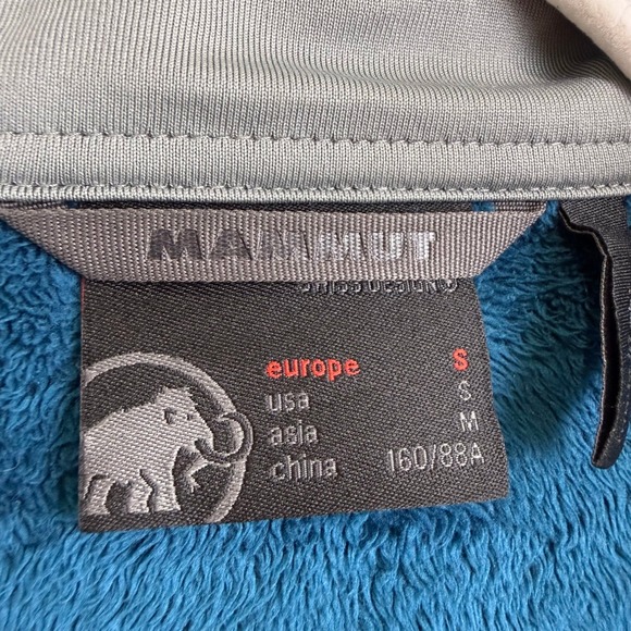 Mammut THREE SISTERS Fleece Jacket Blue Teal Full Zip Outdoor Hiking Women SMALL - Picture 5 of 10